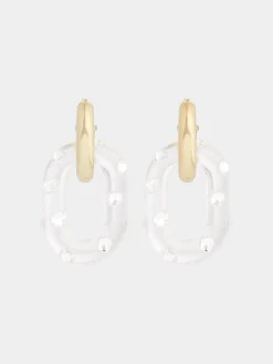 Cheap BOUCLE D'OREILLE XL LINK OVERSIZED à STRASS Boucles D'Oreilles