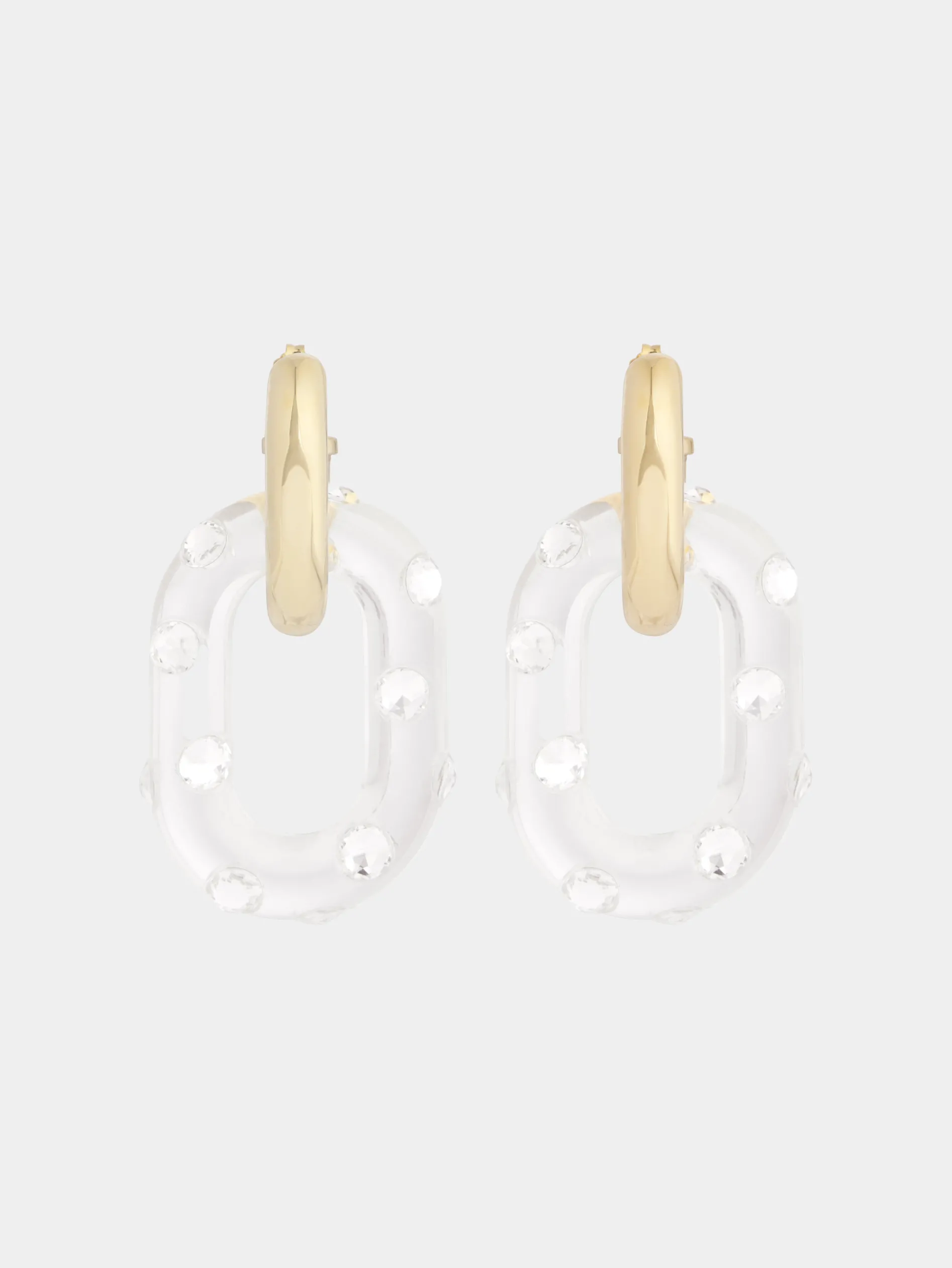 Cheap BOUCLE D'OREILLE XL LINK OVERSIZED à STRASS Boucles D'Oreilles