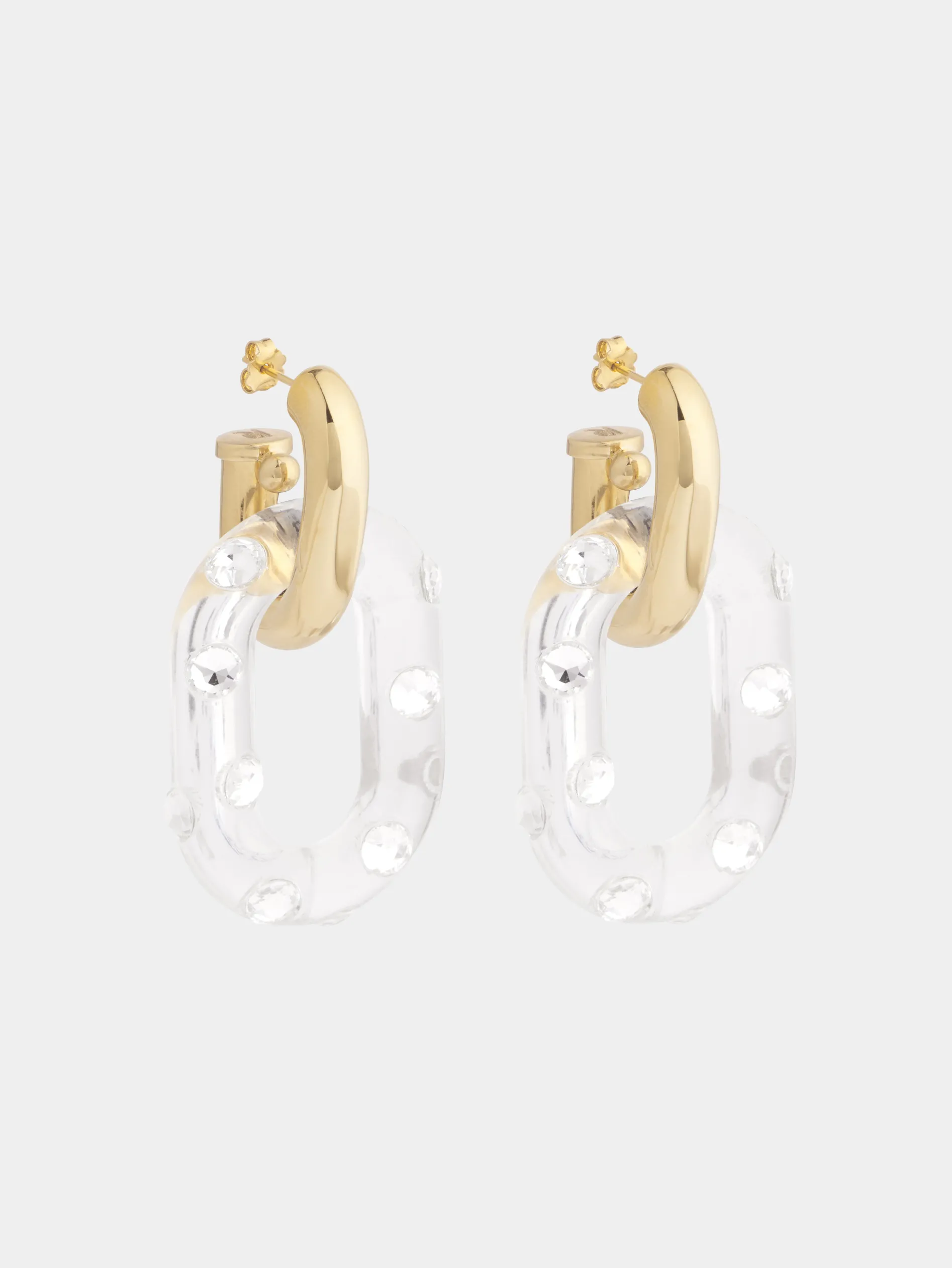 Cheap BOUCLE D'OREILLE XL LINK OVERSIZED à STRASS Boucles D'Oreilles
