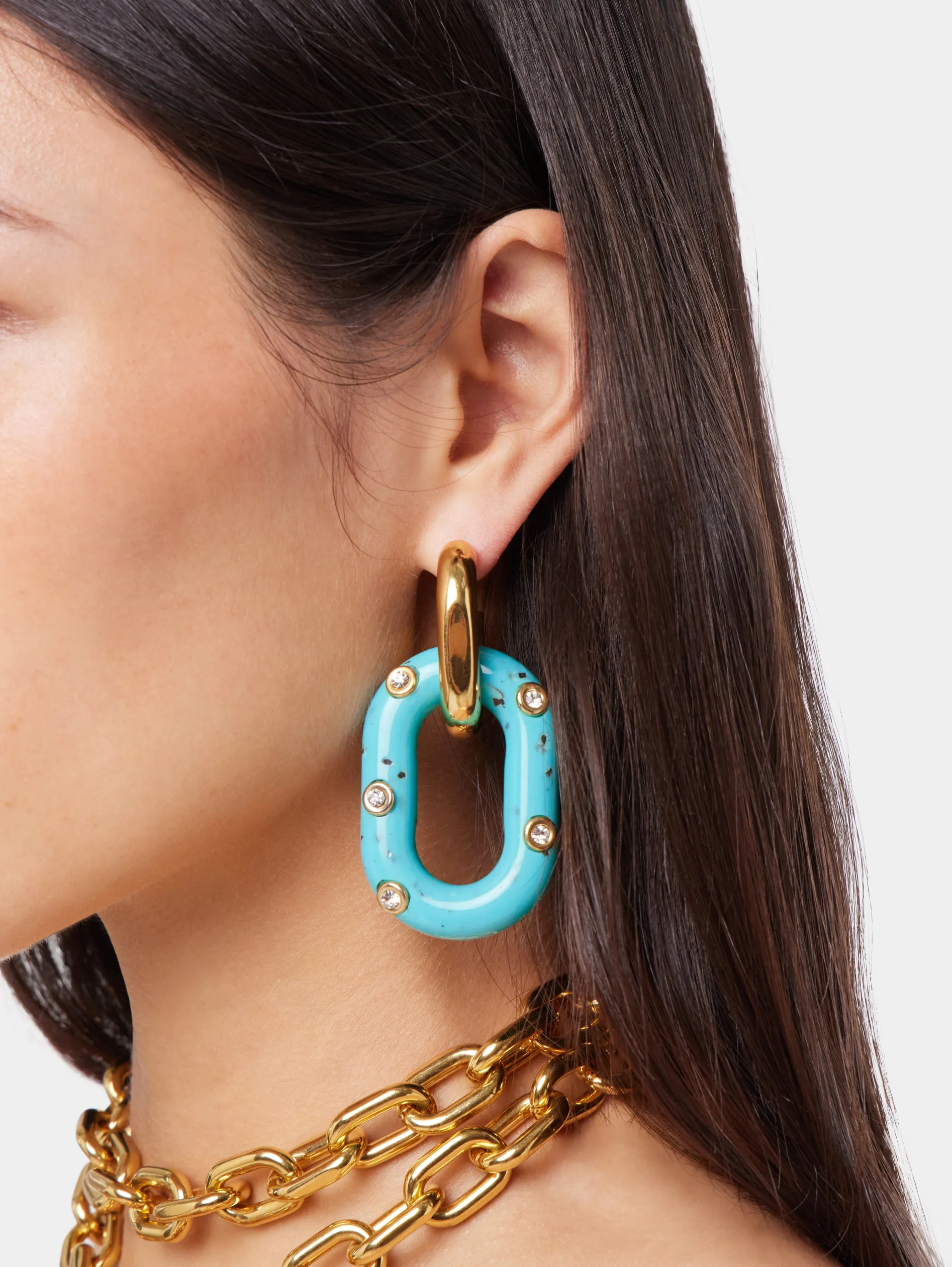 Discount BOUCLE D'OREILLES XL LINK OVERSIZE PALM SPRINGS Sélection De Soirée | Petits Cadeaux