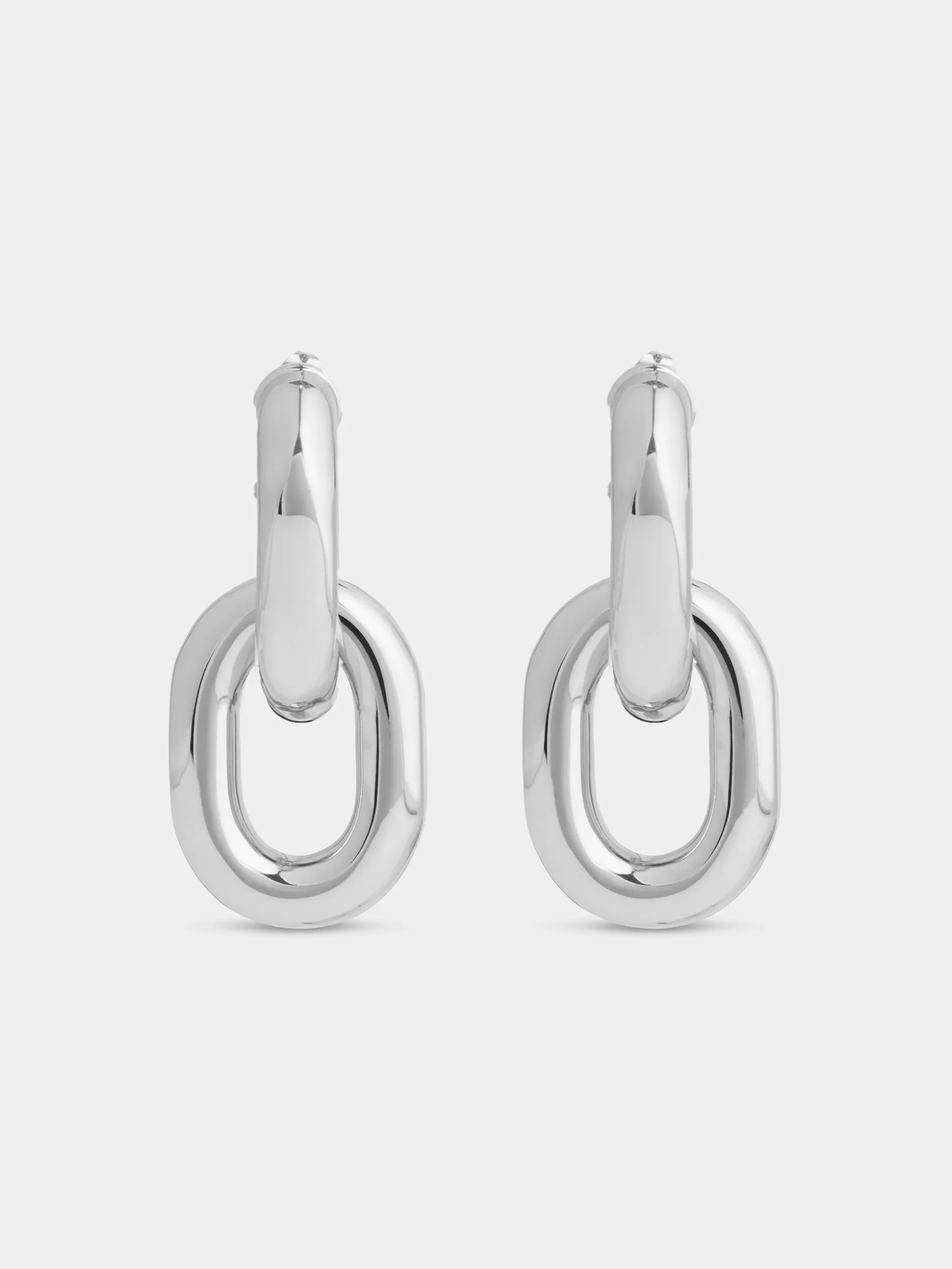 Hot Boucles d’oreilles Link XL double argent Sélection De Soirée | Petits Cadeaux