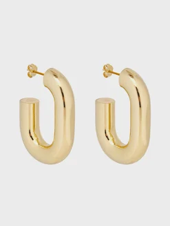 Cheap Boucles d’oreilles XL link dorées Boucles D'Oreilles