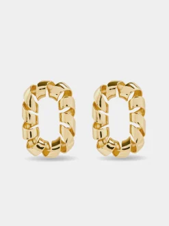 Store Boucles d'oreilles XL link twist dorées Boucles D'Oreilles