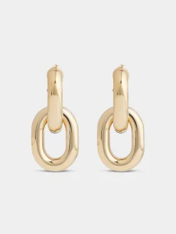 Clearance Boucles d'oreilles XL Link double Or Sélection De Soirée | Boucles D'Oreilles