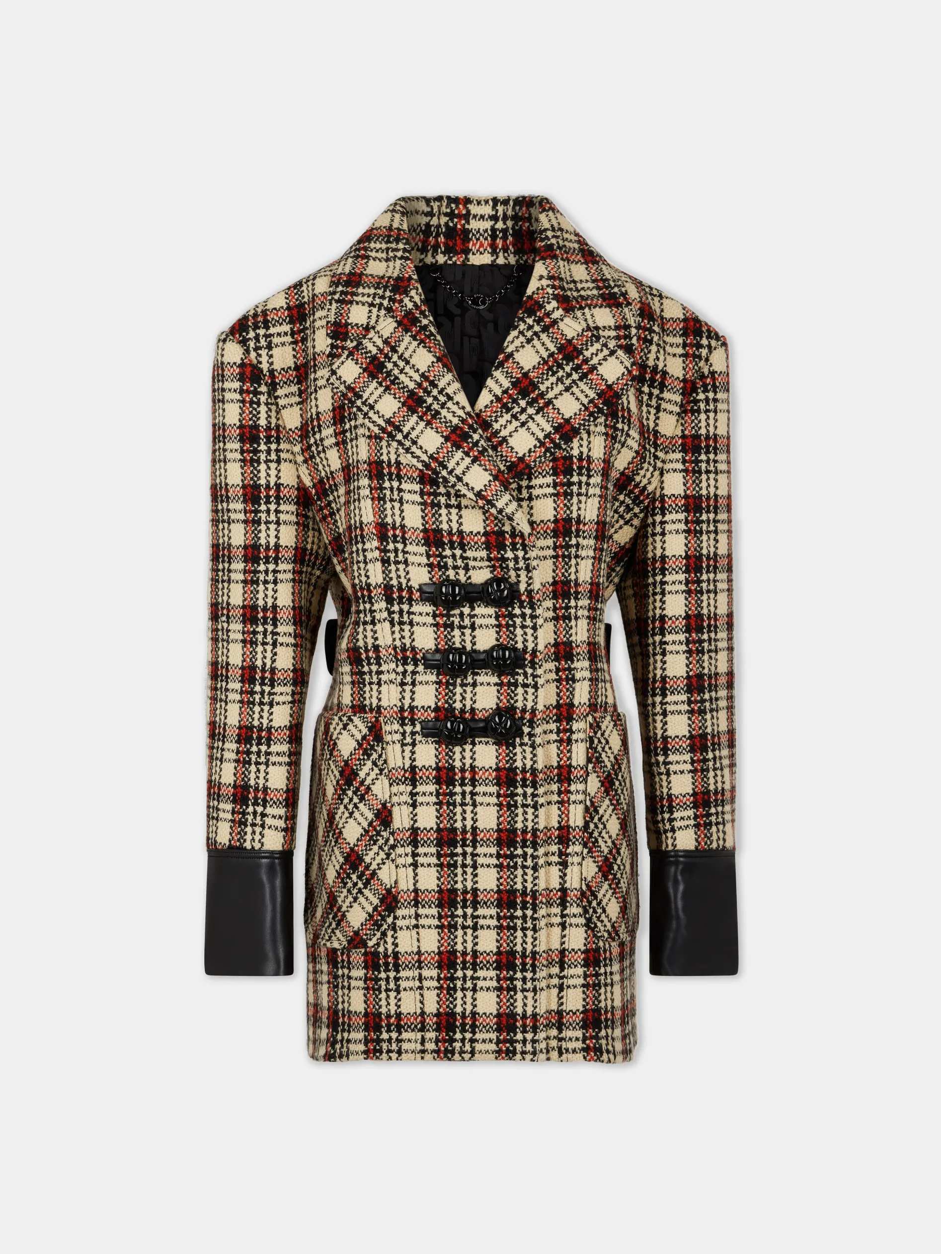 Online CABAN EN LAINAGE TARTAN Maille