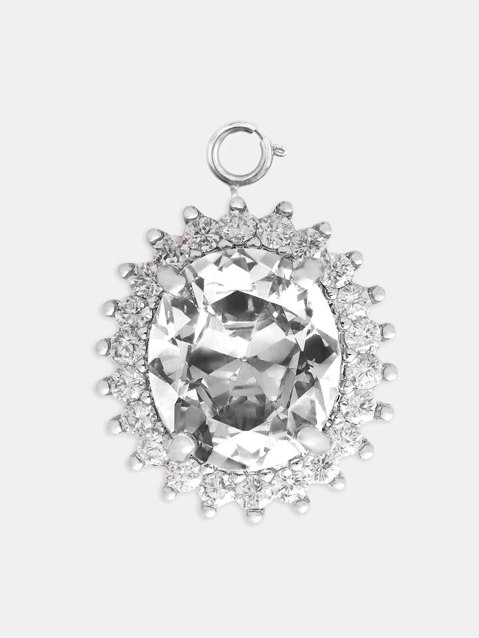 Shop Charm oval en cristal transparent Personnalisez Votre Sac | Charms