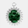Online Charm oval en cristal vert Personnalisez Votre Sac | Charms