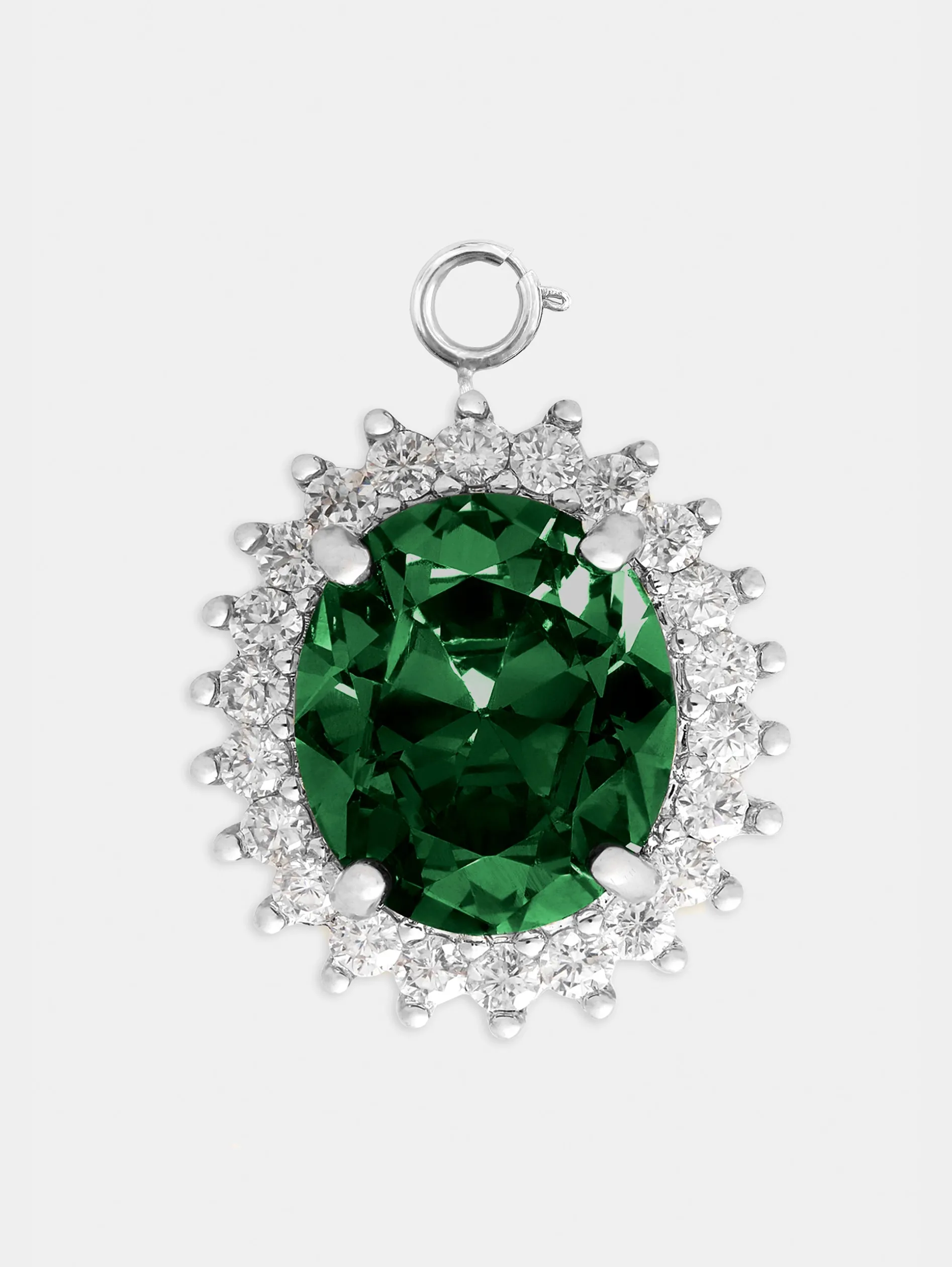 Online Charm oval en cristal vert Personnalisez Votre Sac | Charms
