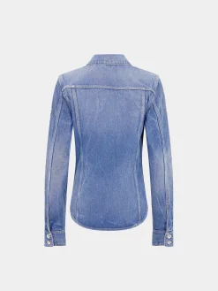 Online Chemise en denim avec pastilles de métal 1969 Denim | Vestes