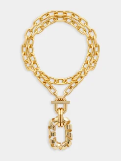 Discount Collier double XL link twist à pendentif Colliers