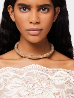 Store Collier en pixel tube doré Colliers