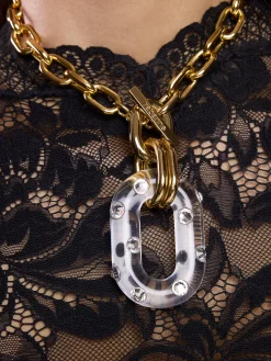 New Collier XL LINK À PENDENTIF ORNÉ DE CRISTAUX Colliers
