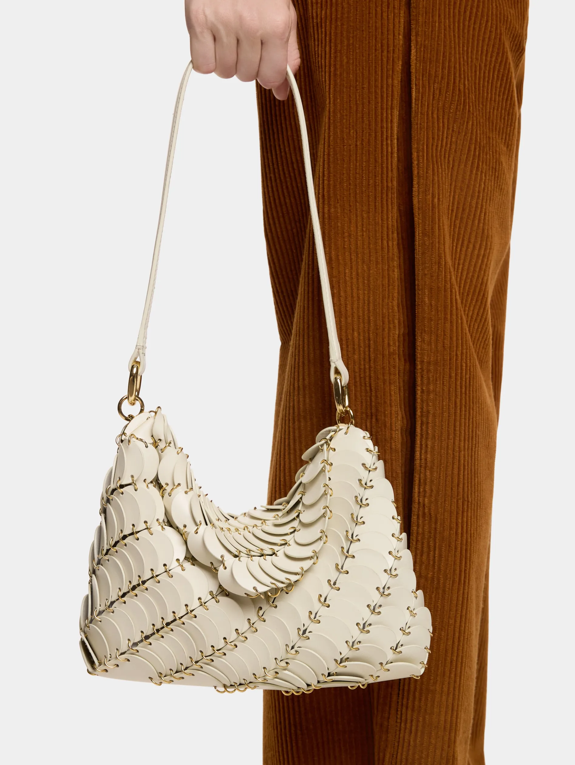 Discount CREAM PACO SHOULDER CLUTCH IN CALFSKIN LEATHER Les Sacs Paco En Cuir | Sacs Porté Épaule