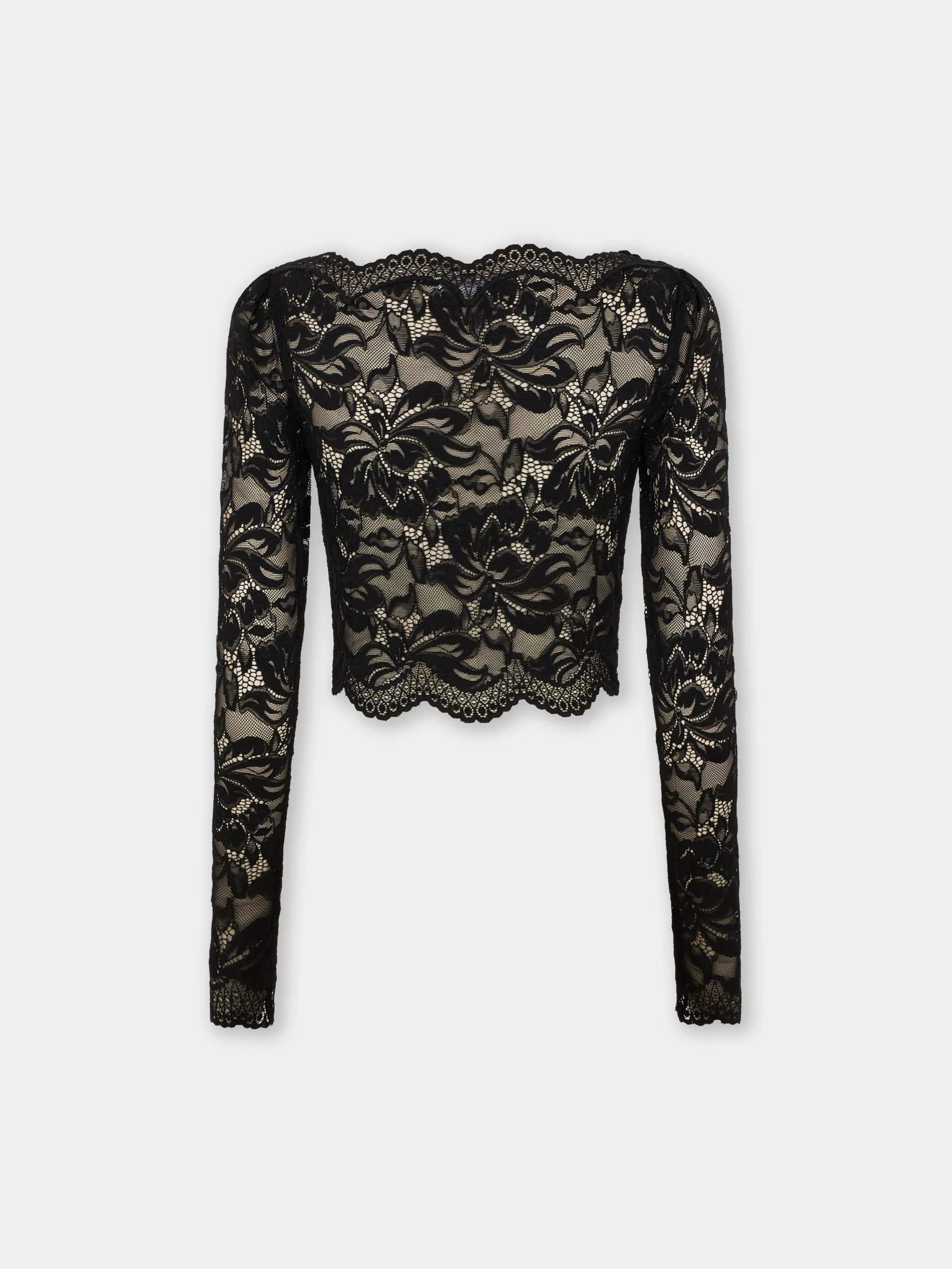 Cheap Crop top noir en dentelle Sélection De Soirée | Hauts