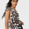 Cheap Débardeur argenté pastilles sparkle effet mirroir Sélection De Soirée | Hauts