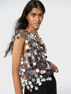 Cheap Débardeur argenté pastilles sparkle effet mirroir Sélection De Soirée | Hauts