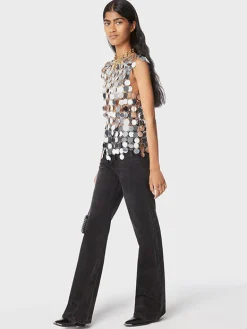 Cheap Débardeur argenté pastilles sparkle effet mirroir Sélection De Soirée | Hauts