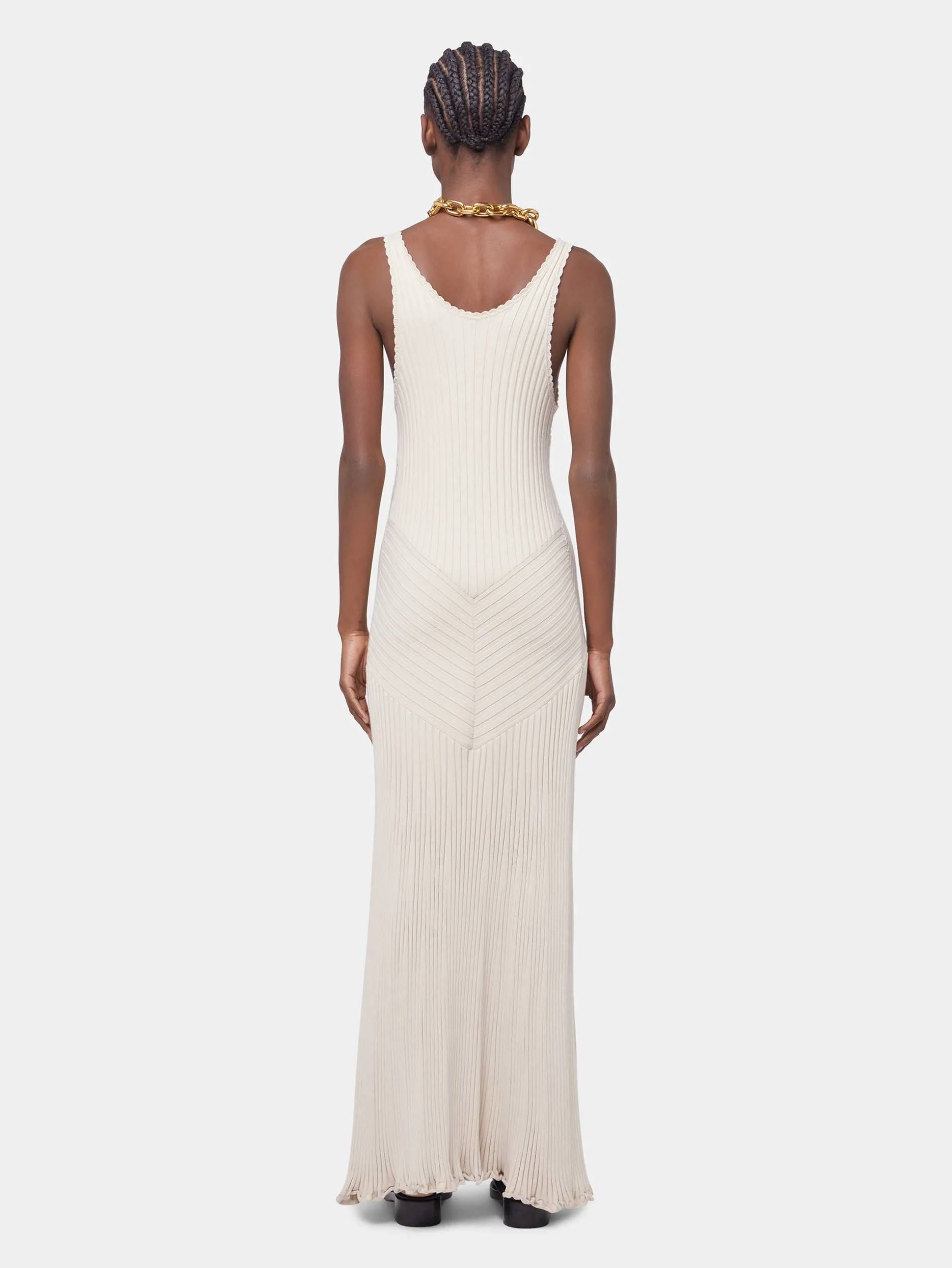 Store ECRU LONG DRESS IN VISCOSE KNIT Robes