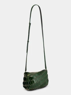 New GREEN CROSSBODY PACO LEATHER BAG Les Sacs Paco En Cuir