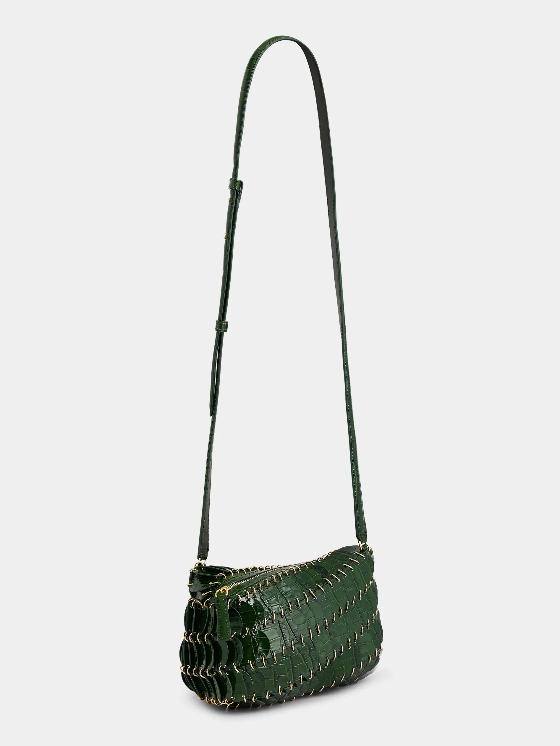 New GREEN CROSSBODY PACO LEATHER BAG Les Sacs Paco En Cuir