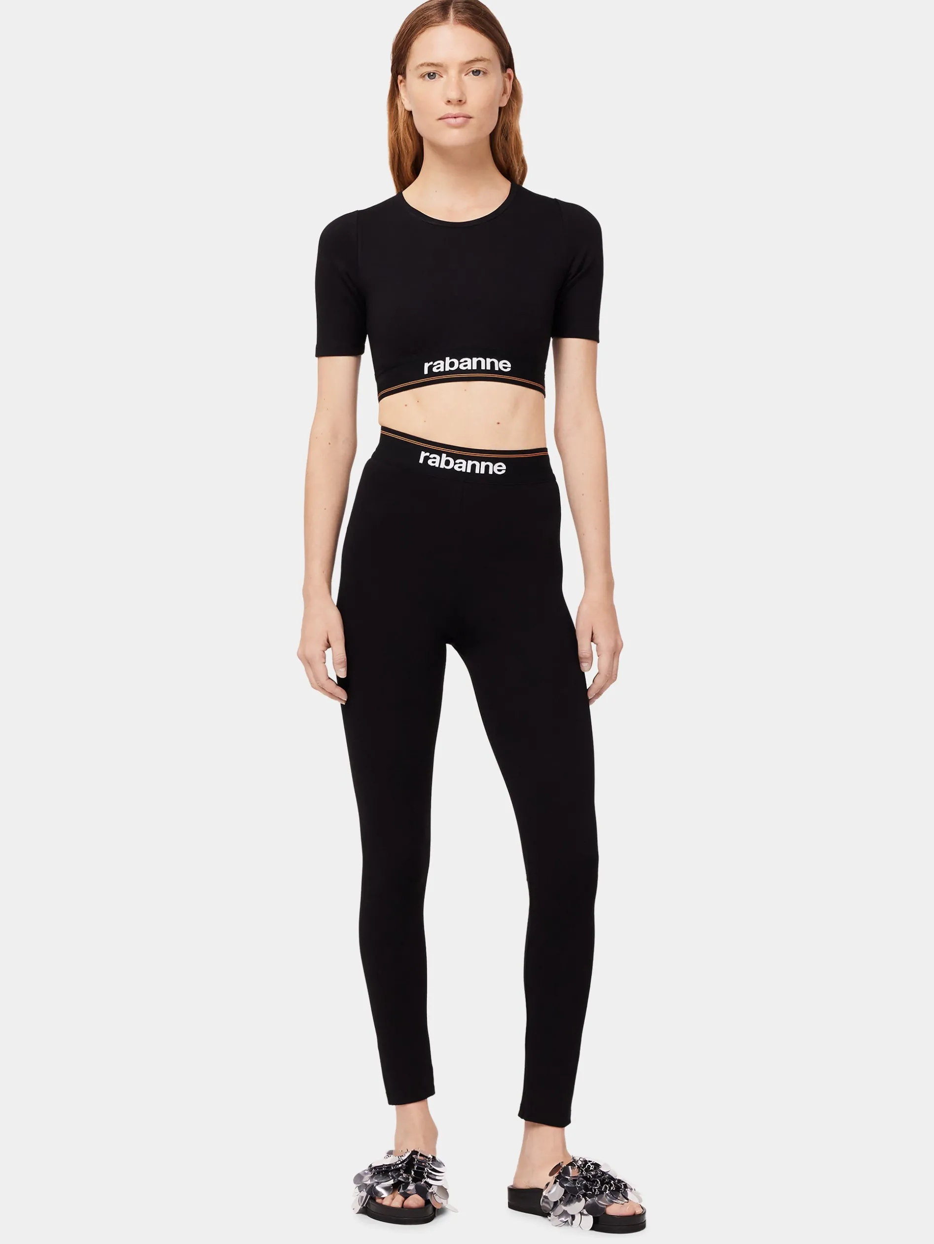 Outlet Haut court bodyline noir Hauts