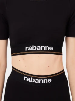 Outlet Haut court bodyline noir Hauts