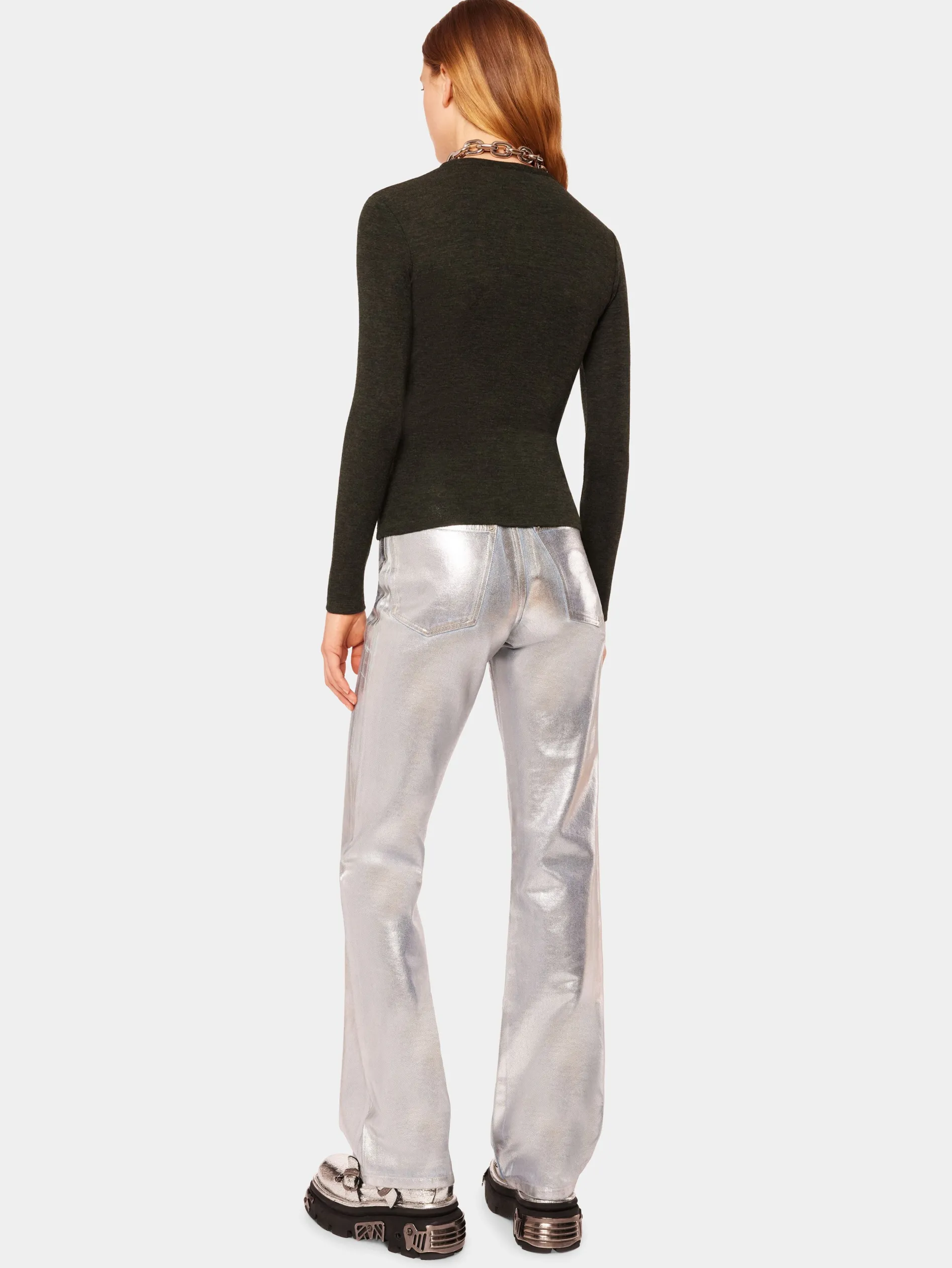 Cheap Haut drapé Kaki Hauts