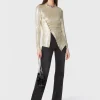 Shop Haut drapé or en lurex Hauts