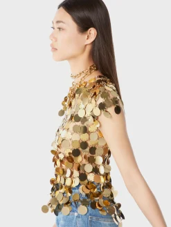 Best Sale Haut en pastilles sparkle dorées Sélection De Soirée | Hauts