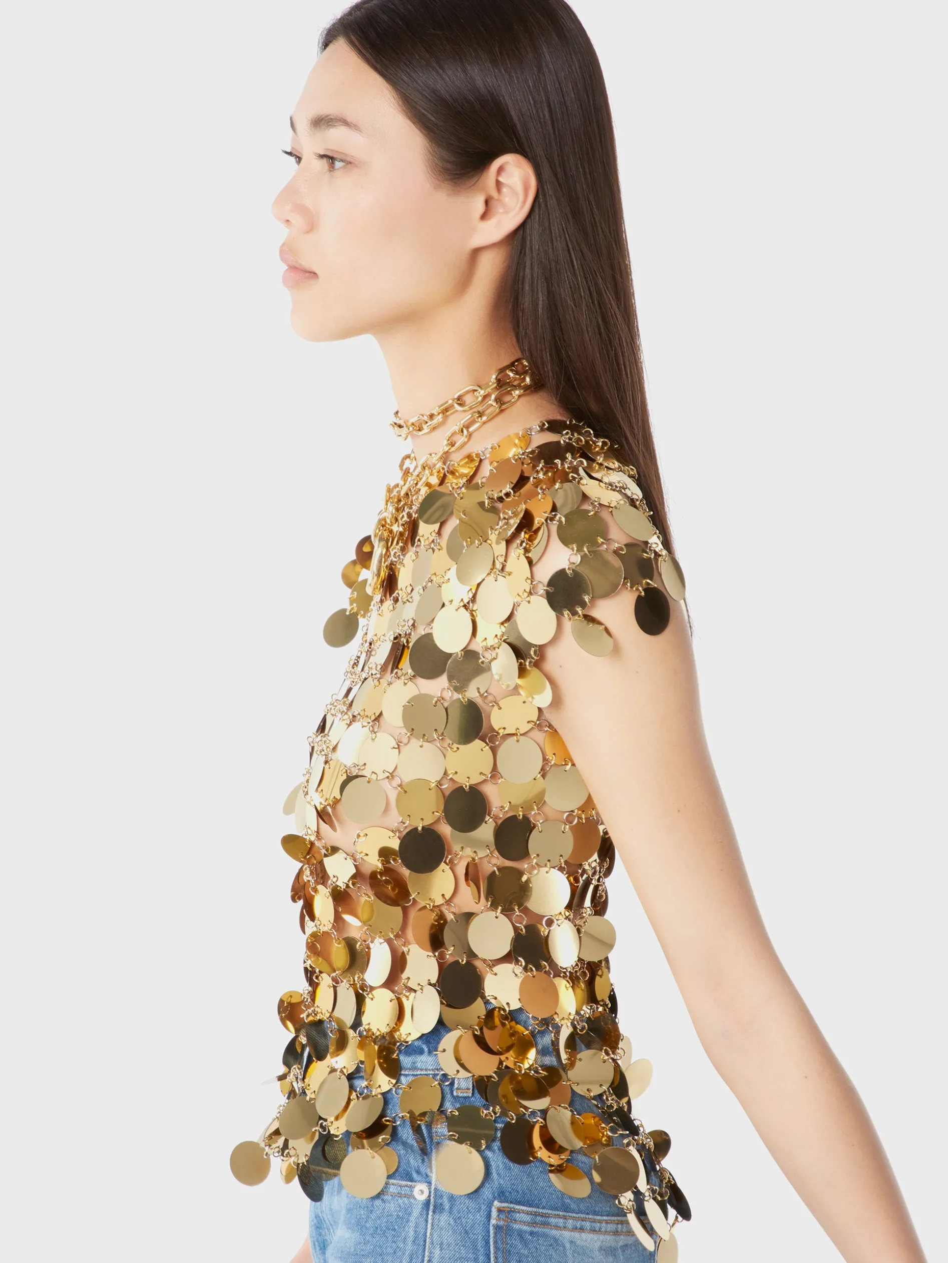Best Sale Haut en pastilles sparkle dorées Sélection De Soirée | Hauts
