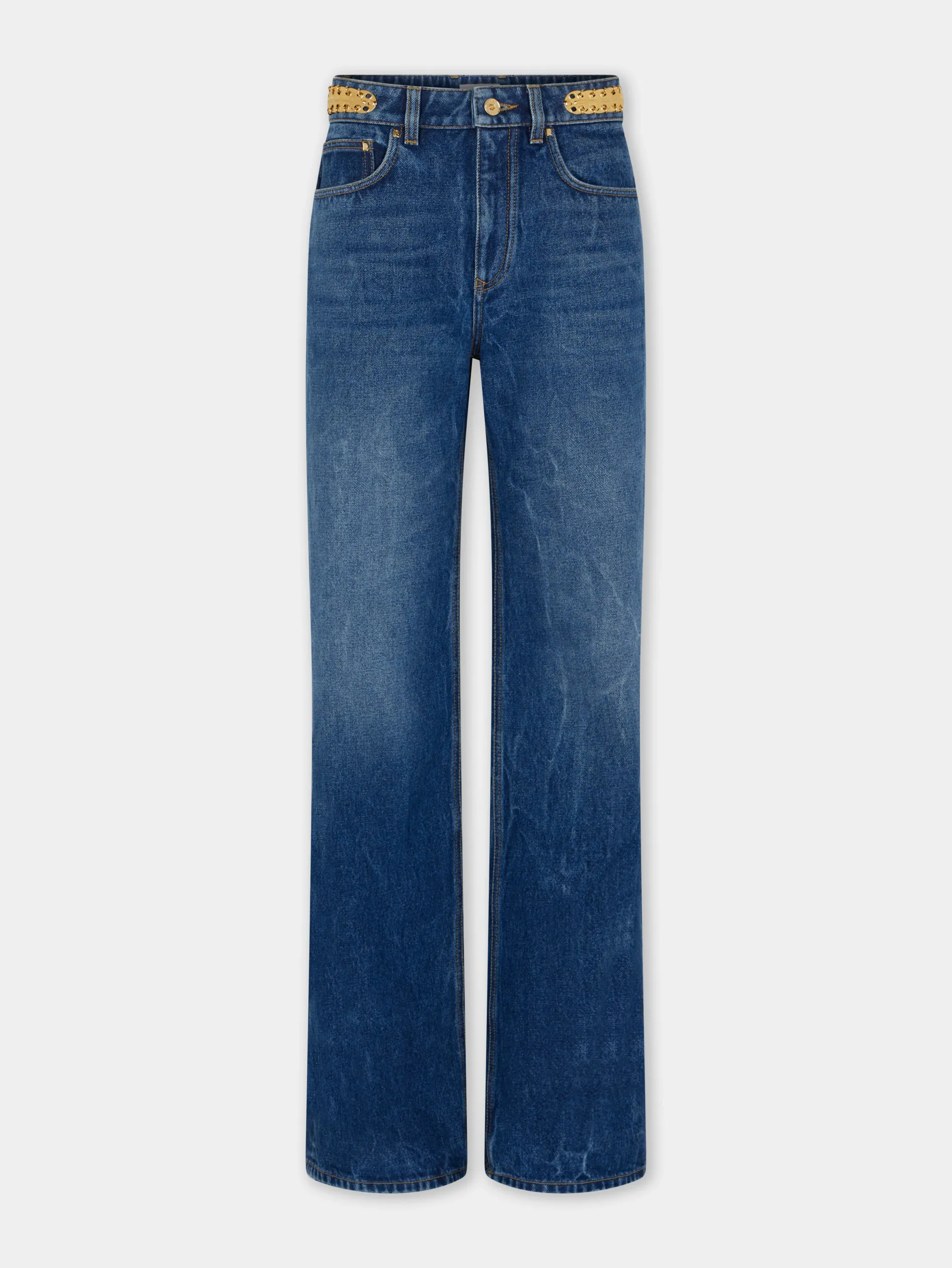 Store JEAN BAGGY EN DENIM FONCÉ DÉLAVÉ Denim | Pantalons