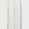 Discount Jean brodé en denim blanc cassé Denim | Pantalons