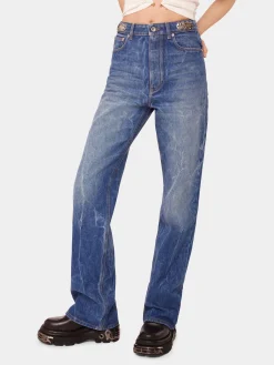 Clearance Jean signature à pastilles métalliques 1969 Denim | Pantalons