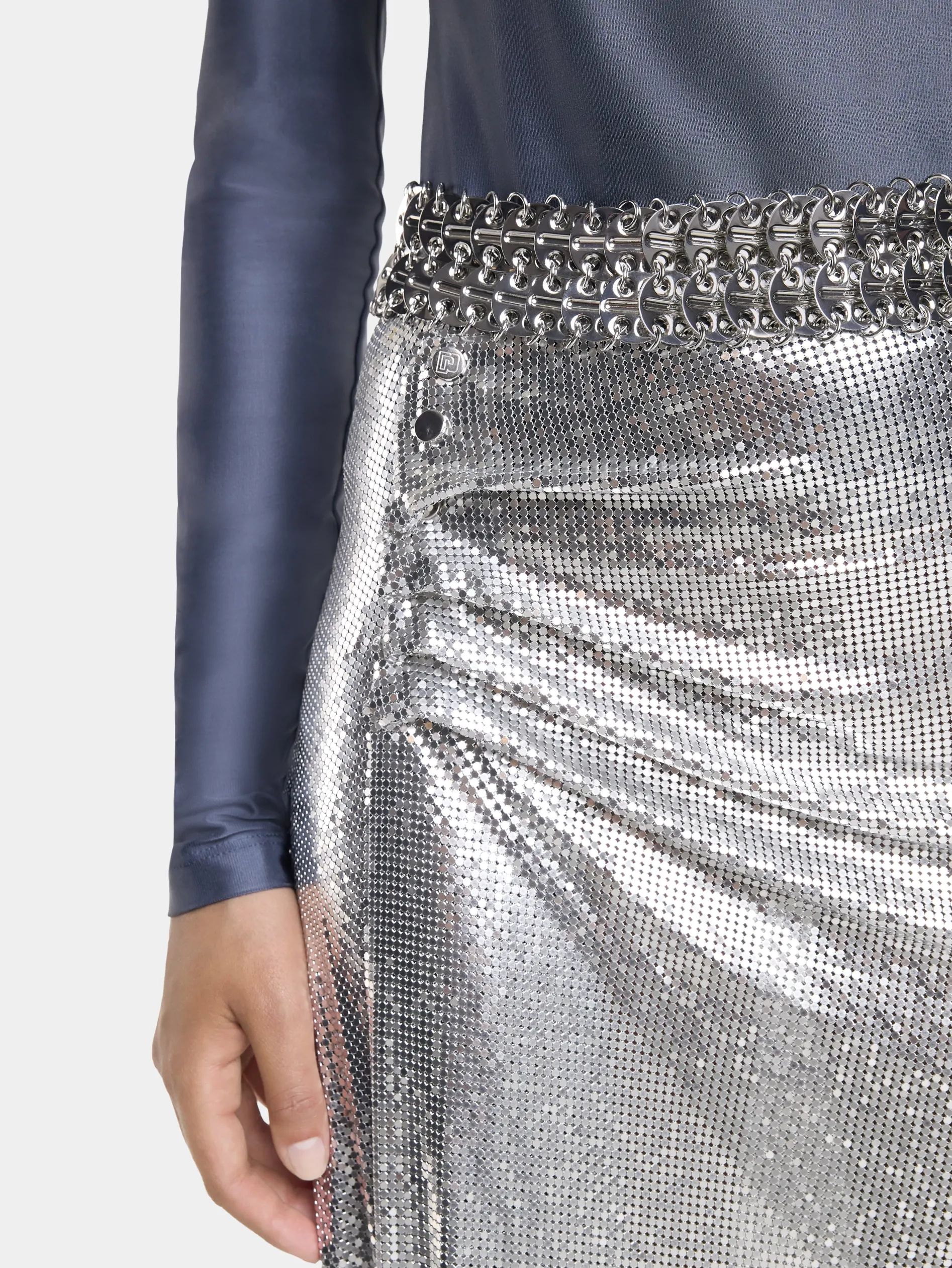 Sale Jupe drapée en maille Argent Jupes
