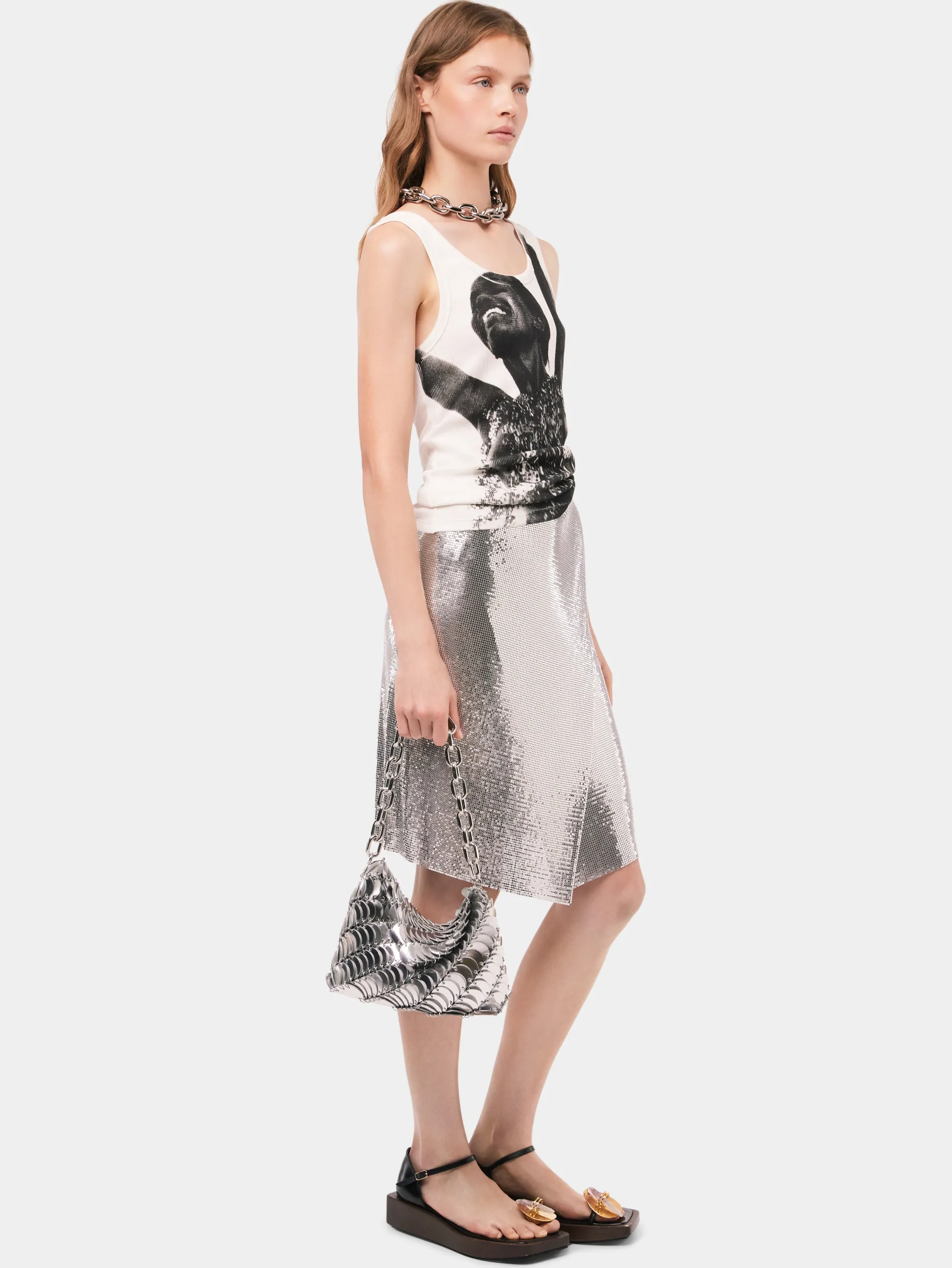 Shop Jupe en maille argent Jupes