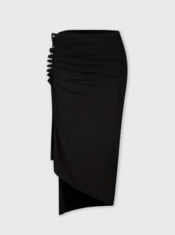 Hot Jupe fendue mi-longue noire Jupes