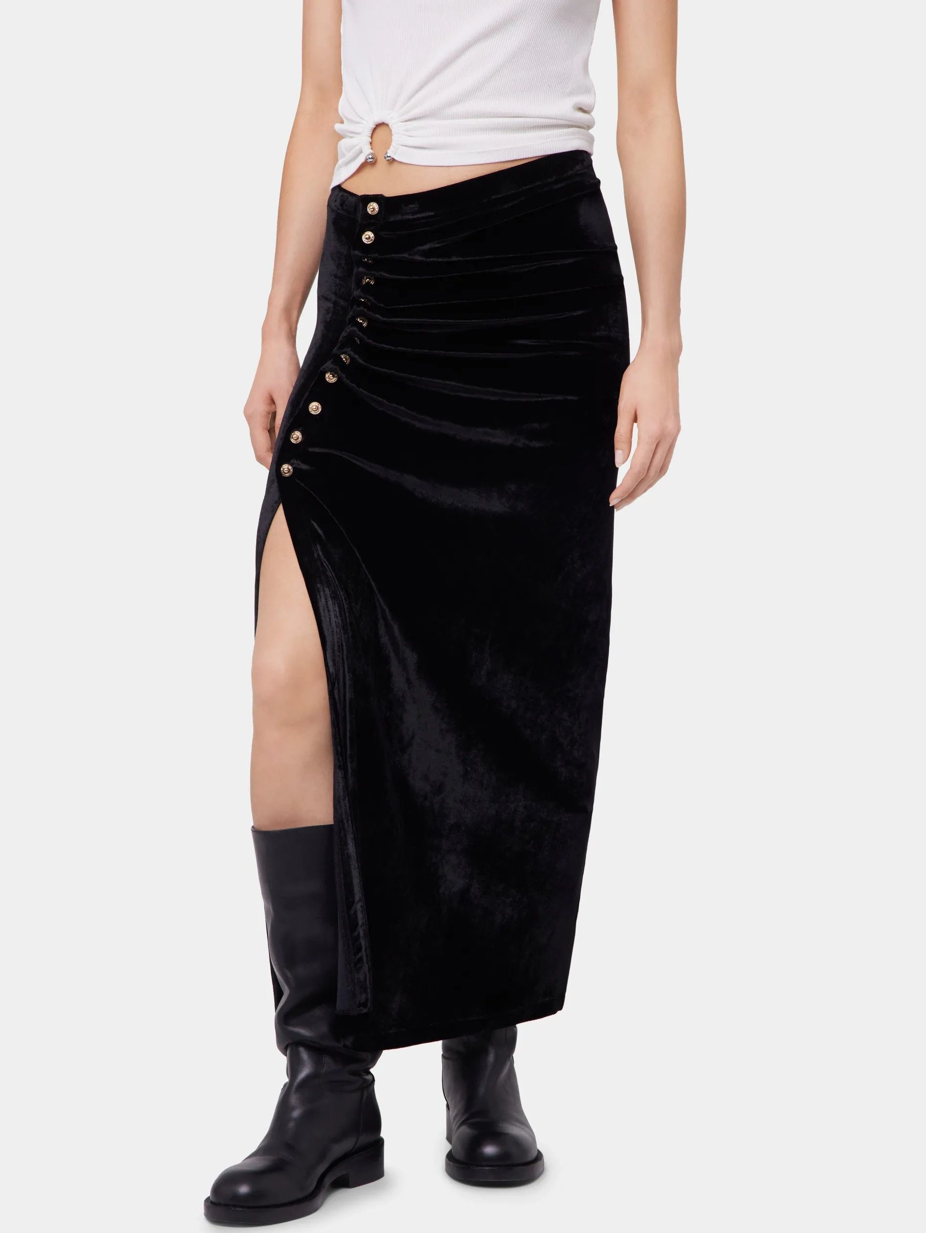 Cheap JUPE LONGUE DRAPEE EN VELOURS Sélection De Soirée | Jupes