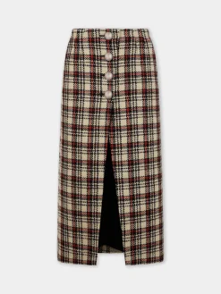 Clearance JUPE LONGUE EN LAINAGE TARTAN Jupes | Maille