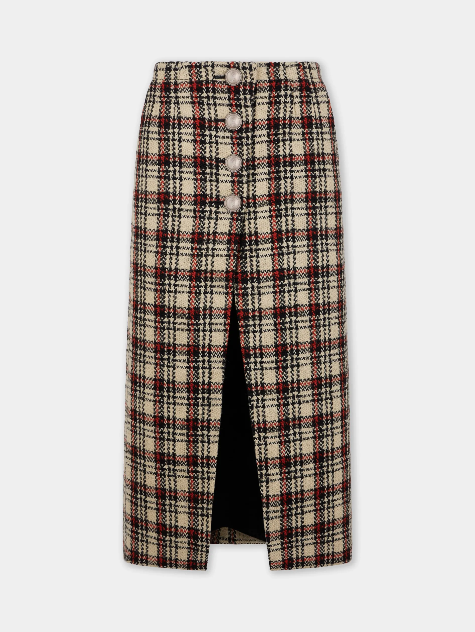 Clearance JUPE LONGUE EN LAINAGE TARTAN Jupes | Maille