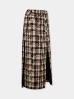 Clearance JUPE LONGUE EN LAINAGE TARTAN Jupes | Maille