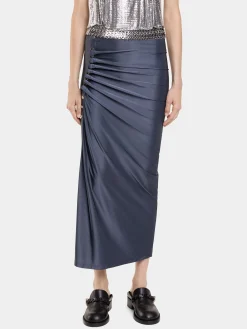 Cheap JUPE MIDI DRAPéE PRESSION EN JERSEY Jupes