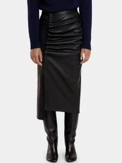 Online JUPE MIDI DRAPée PRESSION EN CUIR Jupes
