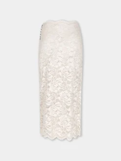 Best Jupe midi en dentelle ivoire Jupes