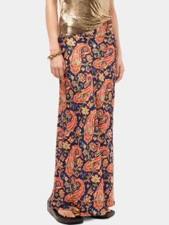 Best Sale Jupe nuisette à motif paisley à détail de chaîne