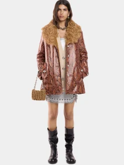 Shop MANTEAU EN SHEARLING IMPRIMé PYTHON Vestes