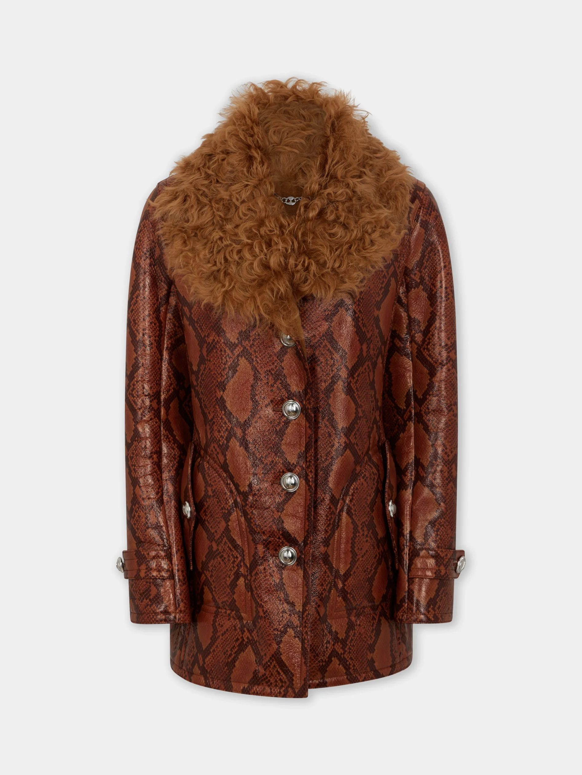 Shop MANTEAU EN SHEARLING IMPRIMé PYTHON Vestes