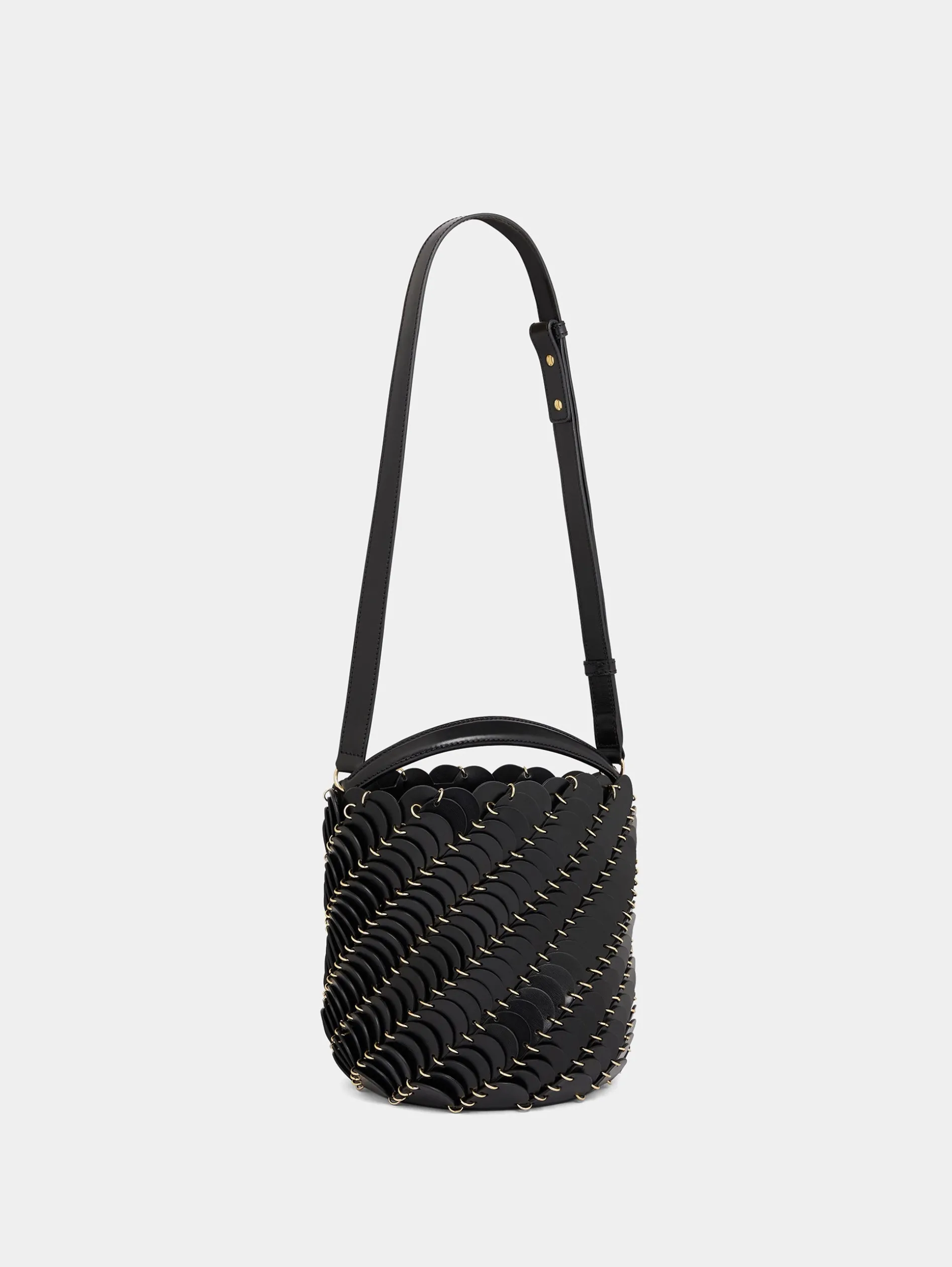 Hot Medium Black bucket Paco bag in leather Les Sacs Paco En Cuir | Sacs Porté Épaule