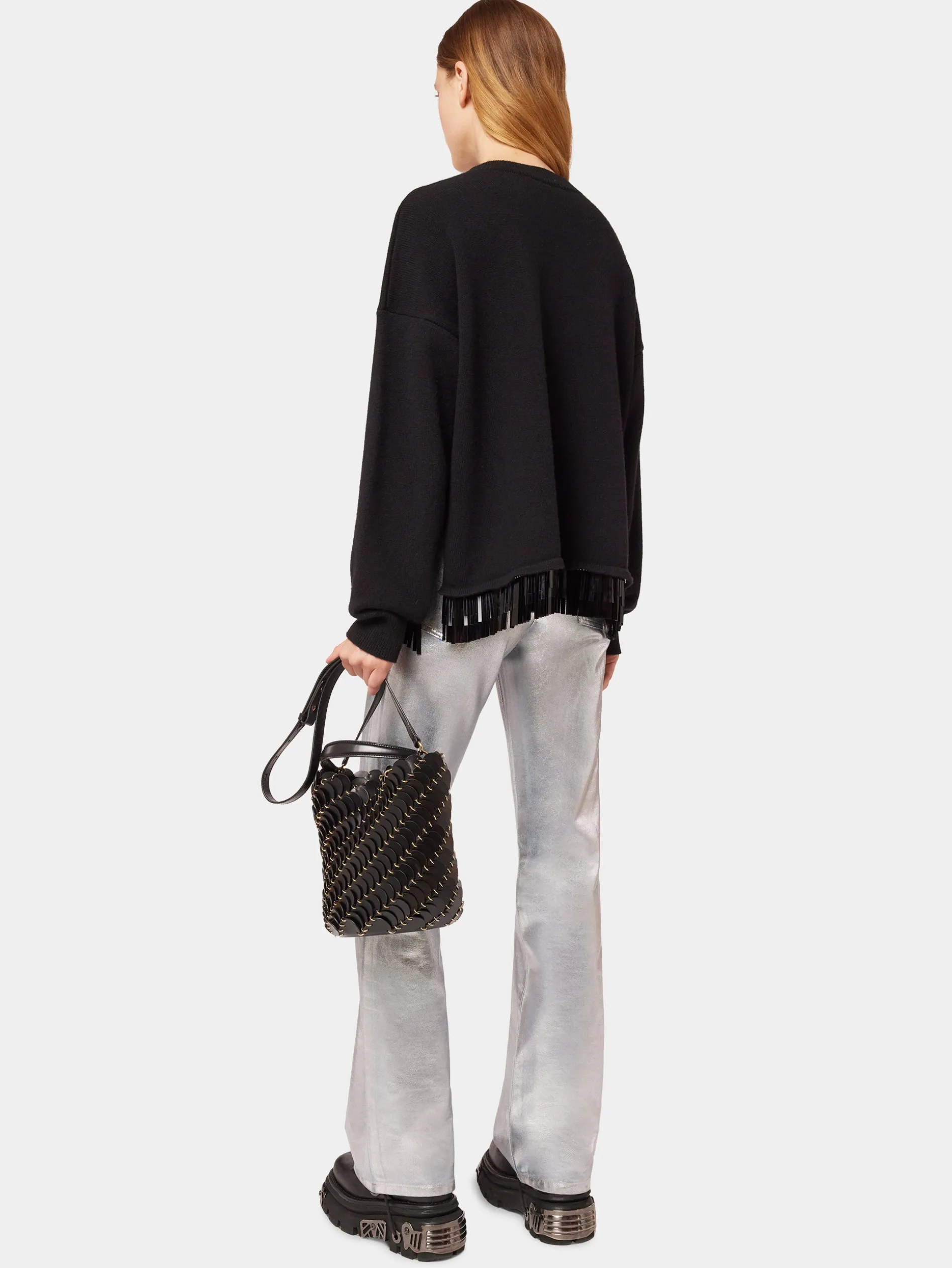 Hot Medium Black bucket Paco bag in leather Les Sacs Paco En Cuir | Sacs Porté Épaule