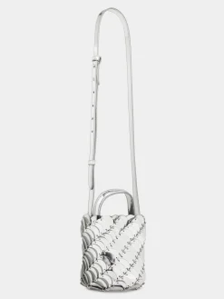 Sale Medium silver BUCKET PACO BAG IN LEATHER Les Sacs Paco En Cuir