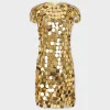 Cheap Mini robe en pastilles sparkles dorée Robes